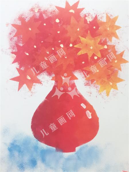 美丽的红花瓶